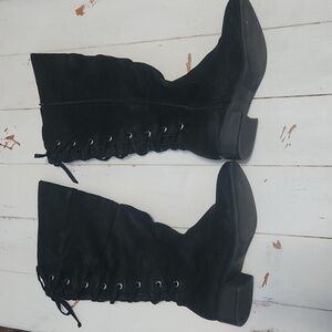 Black Lace Up Boots (back) Size 8 Very Comfortable